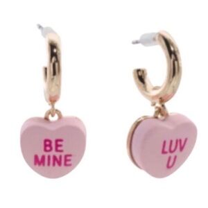 Betsey Johnson Heart Candy Mini Hoop Earrings